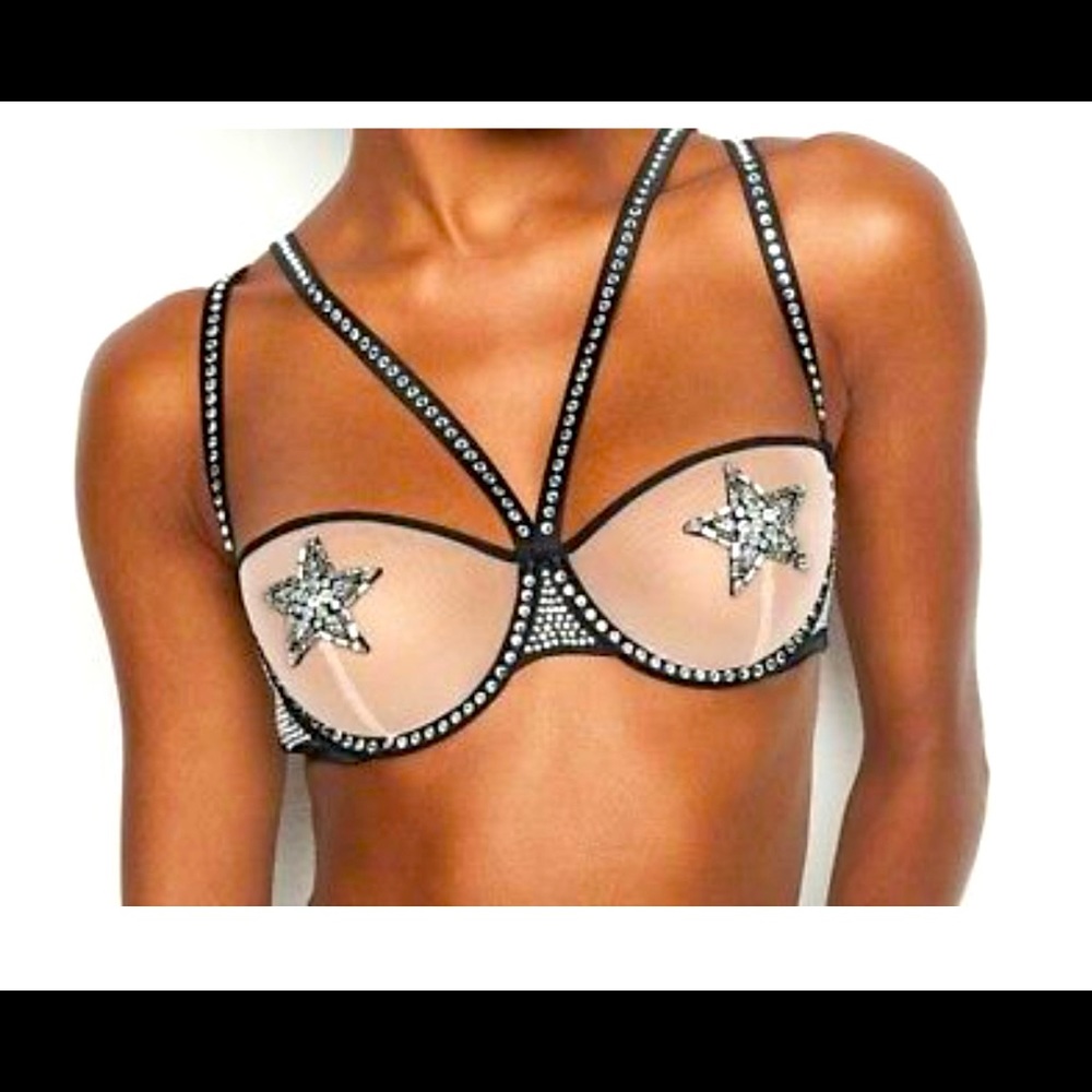 Star and rhinestone Victoria Secret fashion show limited edition bra